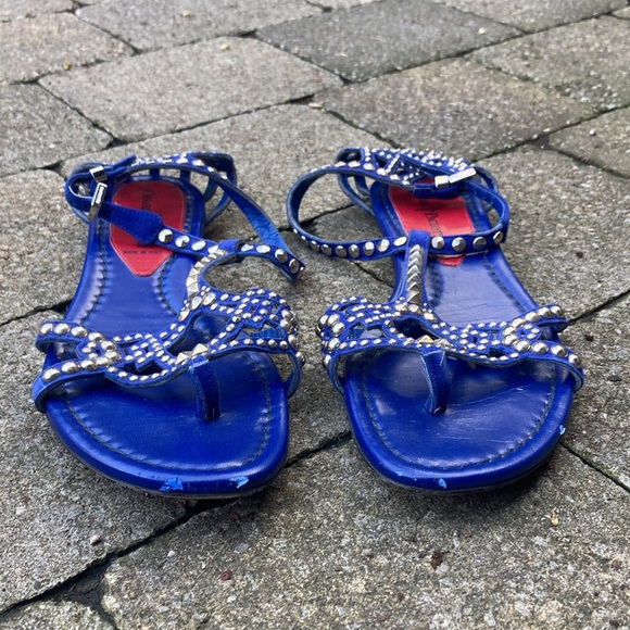 CESARE PACIOTTI studded blue sandals size 37 *as is - Picture 5 of 7